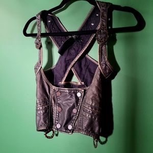 *RARE* Lip Service Step In Time Underbust Vest - XS - Faux Leather - Brown